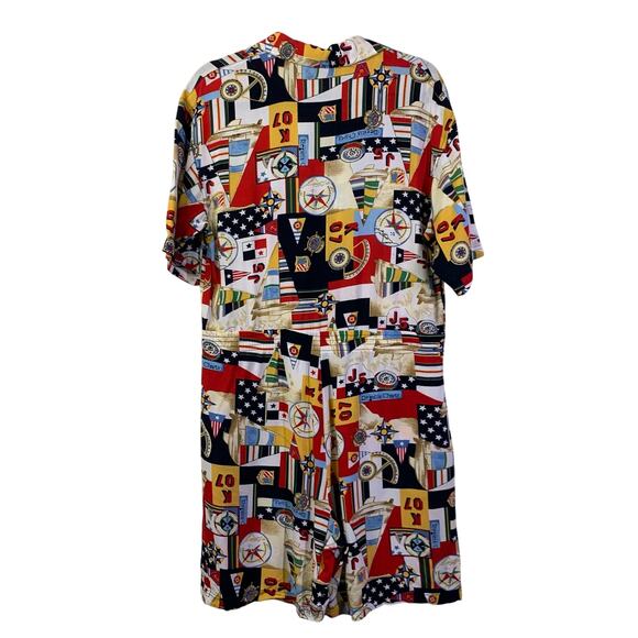 C.A. SPORT Romper M/L‎ Vintage Nautical Sail Boat Sailing Button Front Pockets - Picture 2 of 12